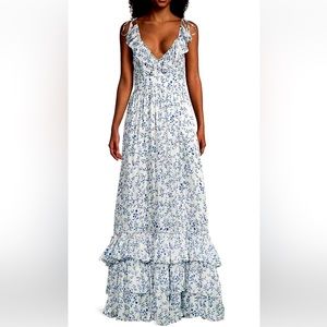 Agua Bendita Cereza Silk Maxi dress